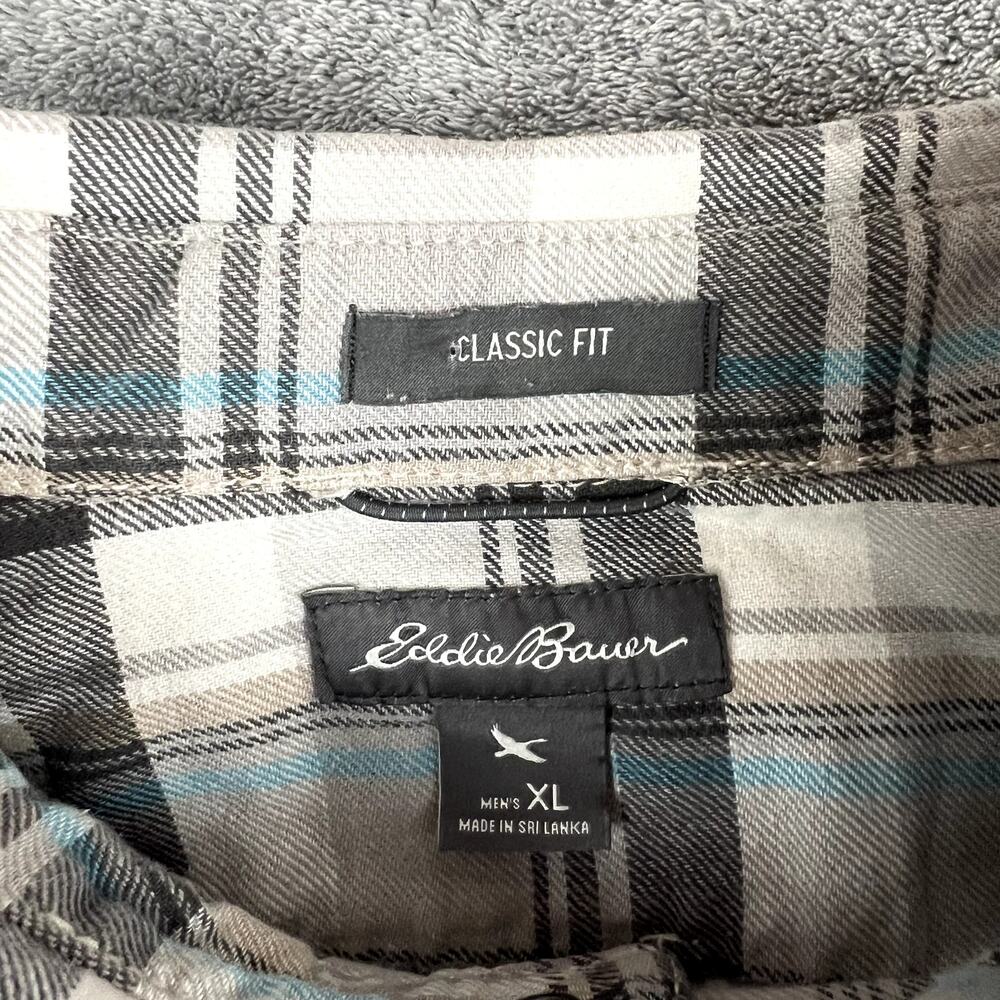 Eddie Bauer Button Down Mens XL Plaid Pearl Snap Classic Fit Western‎ - Picture 4 of 10